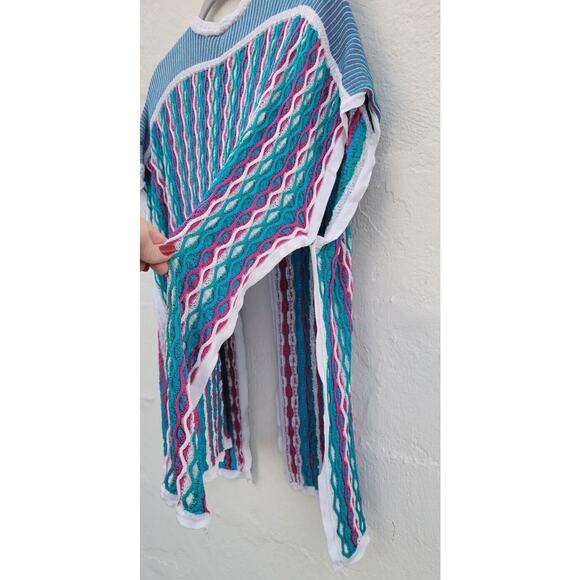 Per Se By Carlisle Women's Knit Wrap Top Woven Embroidered Multicolor Cover Up S - Picture 6 of 12